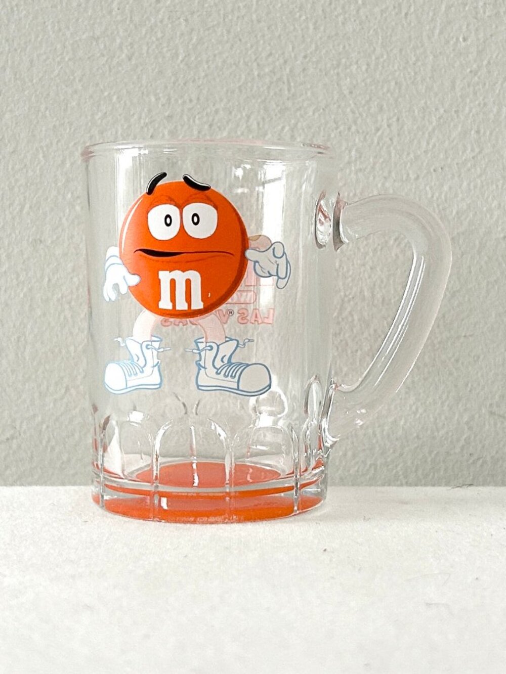 M&M’s World Las Vegas Orange Shot Glass Miniature Mug Souvenir Arc France
